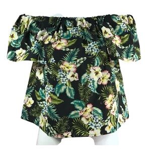 NWT Topshop tropical off-the-shoulder top 2